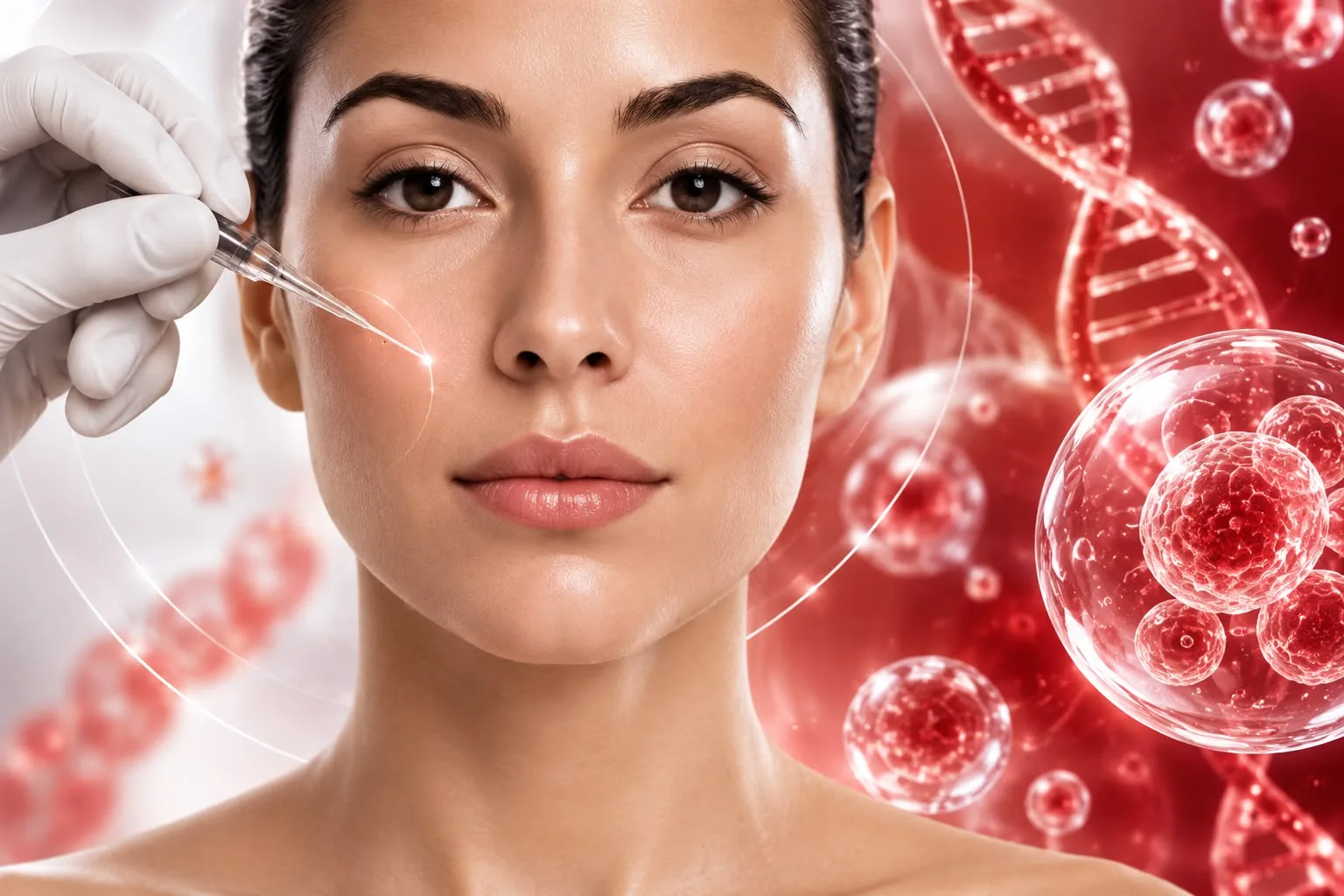 Fibroblast hücre tedavisi uygulamasını gösteren görsel